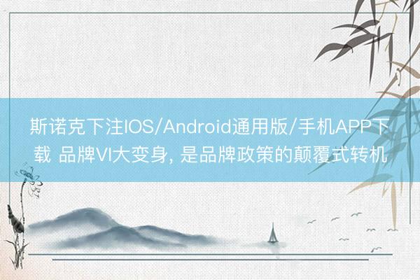 斯诺克下注IOS/Android通用版/手机APP下载 品牌VI大变身， 是品牌政策的颠覆式转机