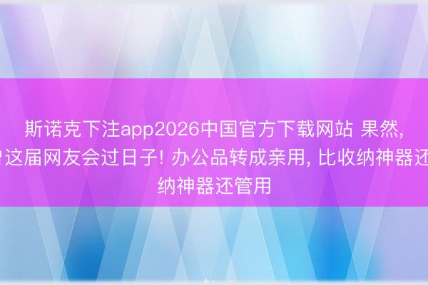 斯诺克下注app2026中国官方下载网站 果然， 也曾这届网友会过日子! 办公品转成亲用， 比收纳神器还管用