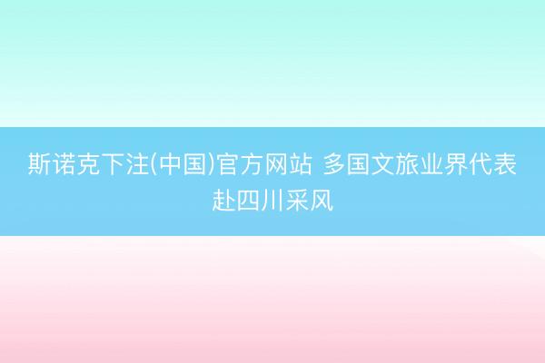 斯诺克下注(中国)官方网站 多国文旅业界代表赴四川采风