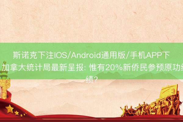 斯诺克下注IOS/Android通用版/手机APP下载 加拿大统计局最新呈报: 惟有20%新侨民参预原功绩?