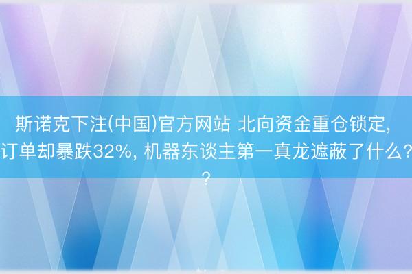 斯诺克下注(中国)官方网站 北向资金重仓锁定， 订单却暴跌32%， 机器东谈主第一真龙遮蔽了什么?
