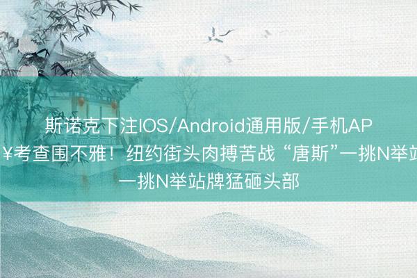 斯诺克下注IOS/Android通用版/手机APP下载 🔥考查围不雅！纽约街头肉搏苦战 “唐斯”一挑N举站牌猛砸头部