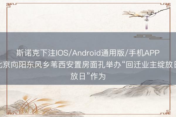 斯诺克下注IOS/Android通用版/手机APP下载 北京向阳东风乡苇西安置房面孔举办“回迁业主绽放日”作为