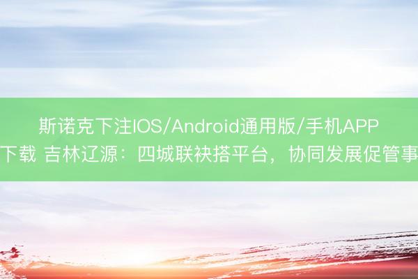 斯诺克下注IOS/Android通用版/手机APP下载 吉林辽源：四城联袂搭平台，协同发展促管事