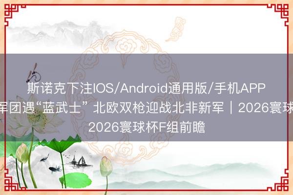 斯诺克下注IOS/Android通用版/手机APP下载 橙衣军团遇“蓝武士” 北欧双枪迎战北非新军｜2026寰球杯F组前瞻