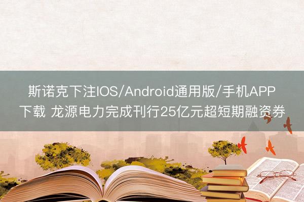 斯诺克下注IOS/Android通用版/手机APP下载 龙源电力完成刊行25亿元超短期融资券