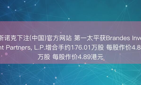 斯诺克下注(中国)官方网站 第一太平获Brandes Investment Partners， L.P.增合手约176.01万股 每股作价4.89港元