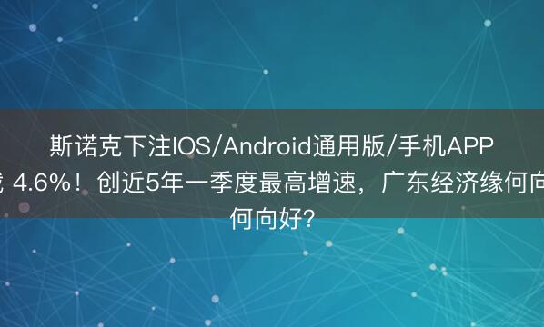 斯诺克下注IOS/Android通用版/手机APP下载 4.6%!创近5年一季度最高增速,广东经济缘何向好?