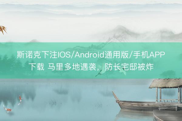斯诺克下注IOS/Android通用版/手机APP下载 马里多地遇袭，防长宅邸被炸