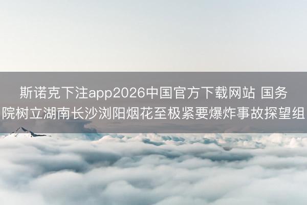斯诺克下注app2026中国官方下载网站 国务院树立湖南长沙浏阳烟花至极紧要爆炸事故探望组